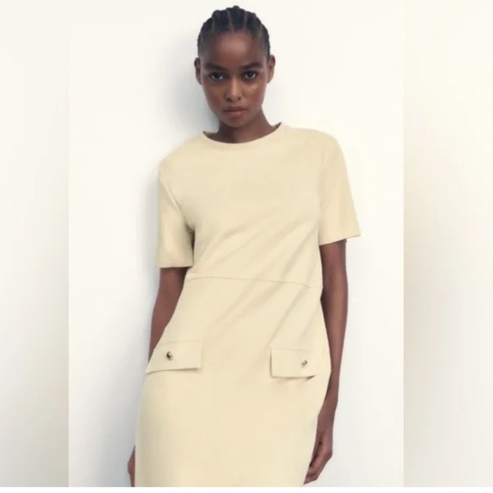 Zara suede yellow dress - short - thigh length dress. Worn once